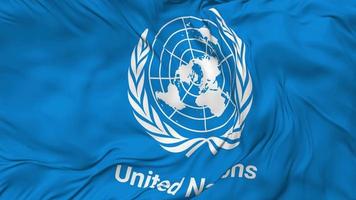 United Nations Flag, UN Flag Seamless Looping Background, Looped Bump Texture Cloth Waving Slow Motion, 3D Rendering video