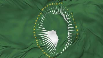 African Union Flag Seamless Looping Background, Looped Bump Texture Cloth Waving Slow Motion, 3D Rendering video