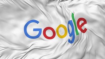 google vlag naadloos looping achtergrond, lusvormige buil structuur kleding golvend langzaam beweging, 3d renderen video