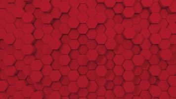 Red Hexagon background animation. Abstract design video