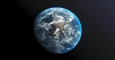 omwenteling van de aarde wereldbol in ruimte. aarde gebied spinnen video