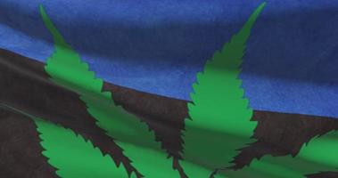 Estland nationaal vlag met hennep blad. wettelijk toestand van medisch marihuana in land. regering en thc. sociaal kwestie, politiek, crimineel en wet nieuws over onkruid video