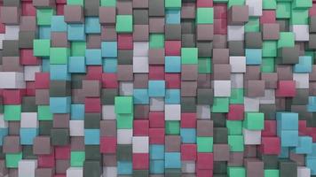 Multicolor cube background animation. Cubic shape pattern video