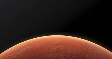 Mars exploration expedition. Mars surface motion, planet orbit. Science concept video