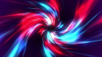 Red and blue dark abstract space background. Wormhole spiral tunnel video