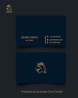 Luxury black and gold color business card design vector