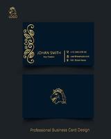 Luxury black and gold color business card design vector