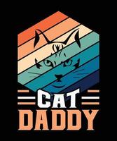 cat daddy amazing cat t shirt design pew cat me ow vector