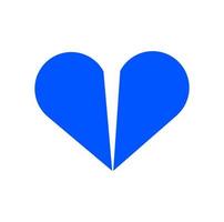 azul cortado corazón vector