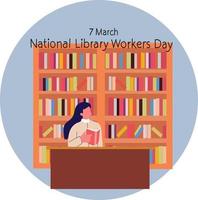 nacional biblioteca trabajador día vector ilustración.