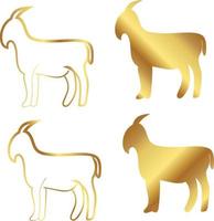 Kambing emas and golden goat vector