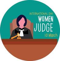 internacional día de mujer jueces vector ilustración.