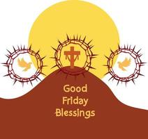 happy good friday. Good Friday Blessings Vector illustration.