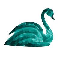 Abstract blue Swan watercolor vector illustration on white background for multi purpose use.