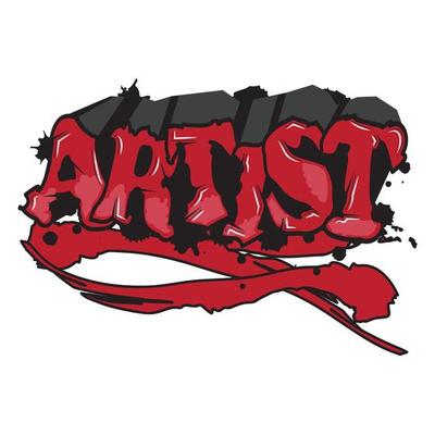 'Artist' typography with graffiti style and grunge effects vector illustration text art on white background.