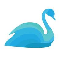 Abstract green blue Swan watercolor vector illustration on white background for multi purpose use.