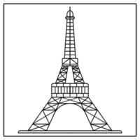 Eiffel tower coloring pages cartoon vector icon illustration Eiffel tower coloring pages