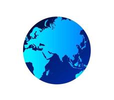 Earth globe with blue color vector illustration. world globe. World map in globe shape. Earth globes Flat style.