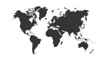 mundo mapa en vector ilustración. mundo mapa modelo con continentes, norte y sur America, Europa y Asia, África y Australia