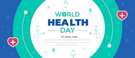 World Health Day background design template. World Health Day is a global health awareness day celebrated every year on 7th April. World Health Day banner design template. vector