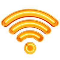 Wi-Fi neon guidato 3d giallo, arancia png