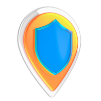 3d location shield protection png