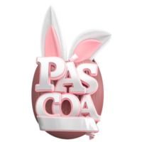 Easter rabbit egg ear chocolate 3d png