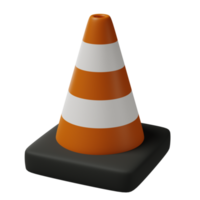 Traffic cone 3d illustration png