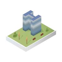 Isometric H building vector