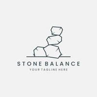 stone line art logo vector template illustration design. icon zen nature design