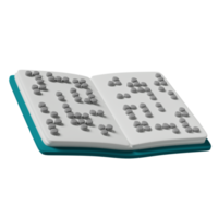 braille texte livre 3d illustration png