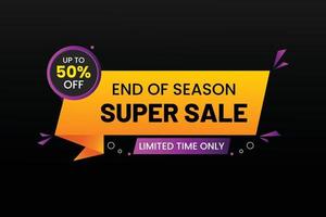 End of season super sale banner design. vector