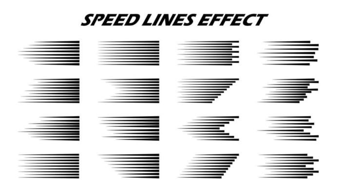 Cartoon speed lines. high speed movement