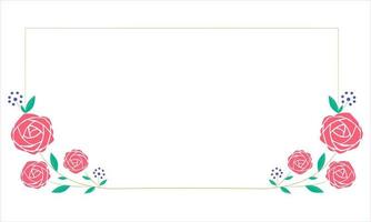 Set a floral border with a wreath of green leaves and pink flowers for a wedding card, a greeting card, or decorative artwork. vector