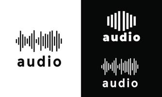 música logo, audio icono, interpolación logo, audio recodificación logo, vector