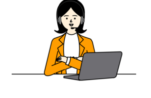 office worker sitting at desk png