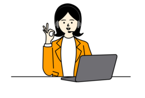 office worker sitting at desk png