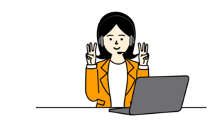 office worker sitting at desk png