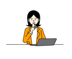 office worker sitting at desk png