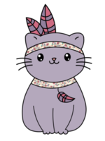 coraggioso carino gatto con colorato pennacchi png