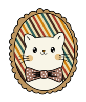 Adorable Cute Cat Portrait with Bow Tie png