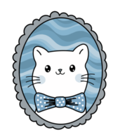 aanbiddelijk schattig kat portret met boog stropdas png