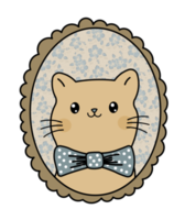 adorable mignonne chat portrait avec arc attacher png