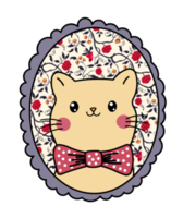 adorable mignonne chat portrait avec arc attacher png