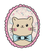 bezaubernd süß Katze Porträt mit Bogen Krawatte png