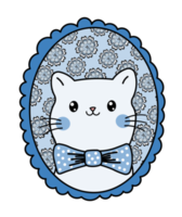 adorable mignonne chat portrait avec arc attacher png