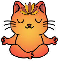 mignonne minou chat méditation yoga png