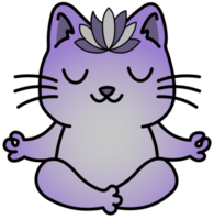 söt pott katt meditation yoga png