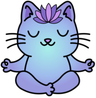 Cute kitty cat meditation yoga png
