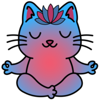 fofa gatinha gato meditação ioga png